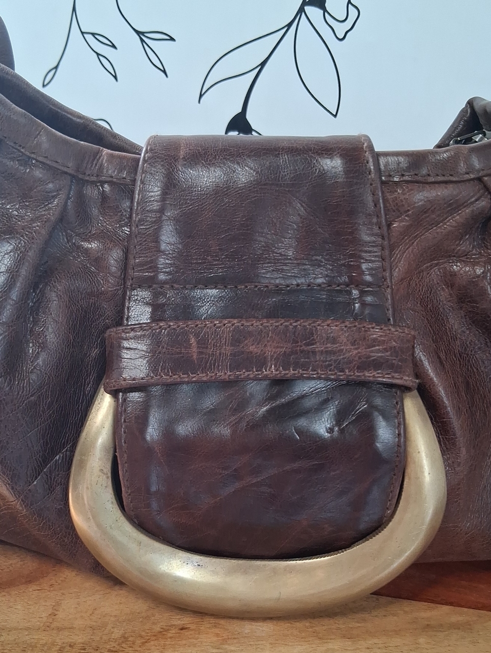 Vintage Jocasi London Slouchy Hobo Bag Brown Ram Leather - Picture 9 of 16
